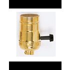 Satco 90-868 Polished Brass On-Off Turn Knob Socket