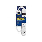 Satco 91-220 3' Cord 6 Outlet Standard Surge Strip with Flat Plug