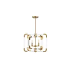Savoy House Essentials 6-1662-4-322 Rotterdam 4-Lights 240W Warm Brass Convertible Semi Flush Mount or Rod Pendant