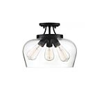Savoy House Essentials 6-4035-3-BK Octave 3-Lights 180W Black Semi Flush Mount