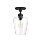 Savoy House Essentials 6-4037-1-BK Octave 1-Lights 60W Black Semi Flush Mount