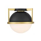 Savoy House 6-4602-1-143 Carlysle 1-Lights 60W Matte Black with Warm Brass Flush Mount