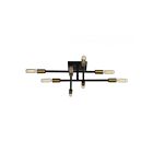 Savoy House 6-7003-8-77 Lyrique 8-Lights 480W Bronze with Brass Accents Semi Flush Mount