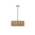 Savoy House Ashe 7-1739-4-320 4-Lights 240W Warm Brass and Rope Pendant