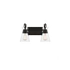 Savoy House Essentials 8-1830-2-BK Lakewood 2-Lights 120W Matte Black Vanity Light