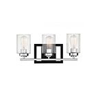 Savoy House 8-2154-3-67 Redmond 3-Lights 180W Matte Black with Polished Chrome Accents Vanity Light
