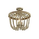 Savoy House Meridian M60002-97 3-Lights 180W Natural Wood with Rope Semi Flush Mount