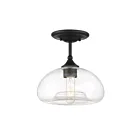 Savoy House Meridian M60017MBK 1-Lights 60W Matte Black Semi Flush Mount