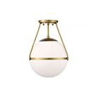Savoy House Meridian M60054NB 1-Lights 60W Natural Brass Semi Flush Mount