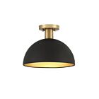 Savoy House Meridian M60071MBKNB 1-Lights 60W Matte Black with Natural Brass Semi Flush Mount