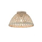 Savoy House Meridian M60073NR 1-Lights 60W Matte Black and Natural Rattan Flush Mount