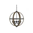 Savoy House Meridian  M70034WB 6-Lights 360W Wood with Black Pendant