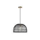Savoy House Meridian  M70105BRNB 1-Lights 60W Black with Natural Brass Accents Pendant