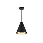 Savoy House Meridian  M70122MBKNB 1-Lights 60W Matte Black with Natural Brass Pendant