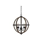 Savoy House Meridian M70041WB 5-Lights 300W Wood with Black Chandelier