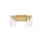 Savoy House Meridian M80037NB 2-Lights 120W Natural Brass Vanity Light