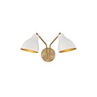 Savoy House Meridian M90075WHNB 2-Lights White with Natural Brass Wall Sconce