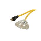 Vista Electrical 40530 15A 125V Heavy Duty Outdoor 12/3 Sjtw-Lighted Triple Outlet