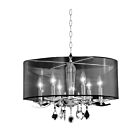 Young Lighting 1132C6-BK Black 6-Lights Crystal Chain Chandelier