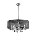 Young Lighting 1132C8-BK-R Black 8-Lights Crystal Chandelier