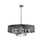 Young Lighting 1132C8-OV-BK-R Black 8-Lights Oval Crystal Chandelier