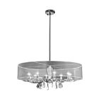 Young Lighting 1132C8-OV- WH-R White 8-Lights Oval Crystal Chandelier