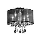 Young Lighting 1132FM4-L-BK Black 4-Lights Crystal Large Flush Mount
