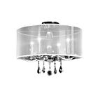 Young Lighting 1132FM4-L-WH White 4-Lights Crystal Large Flush Mount