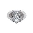 Young Lighting 1155FM3 Chrome 3-Lights 40W Crystal Flush Mount