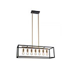 Young Lighting 1168C7-SG Satin Gold 7-Lights Rectangular Rod Chandelier
