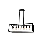 Young Lighting 1168C7-BK Black 7-Lights Rectangular Rod Chandelier