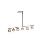 Young Lighting 1270C6 Chrome 6-Lights Cube Rod Pendant