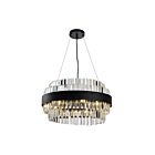 Young Lighting 1282C14-R Black 14-Lights Round Crystal Chandelier