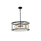 Young Lighting 1285C4 Black 4-Lights Round Chain Pendant