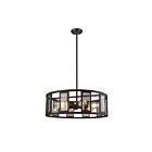 Young Lighting 1303C6 Black 6-Lights Round Rod Pendant
