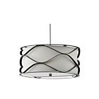 Young Lighting 1333C3-BK 3-Lights Wavy Drum Chandelier