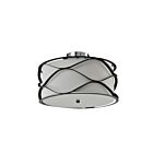 Young Lighting 1333FM3-BK Black 3-Lights Flush Mount