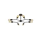 Young Lighting 1347FM8 Black 8-Lights Flush Mount