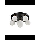 Young Lighting 1371FM6 Black And Antique Brass 6-Lights Flush Mount