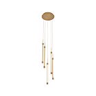 Young Lighting 2067C5 Brush Gold 35W LED Cord Chandelier
