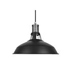 Young Lighting 3076P-BK-L Black 1-Light Large Cord Pendant