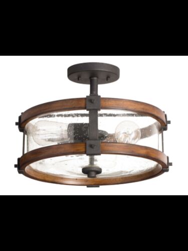 Kichler 38171 3-Lights Distressed Black 60W Semi-Flush Mount Ceiling Light