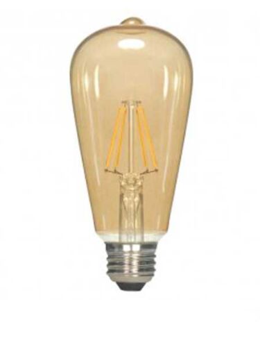 satco S9577 2.5W ST19 Transparent Amber LED Bulb 2000K